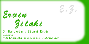 ervin zilahi business card